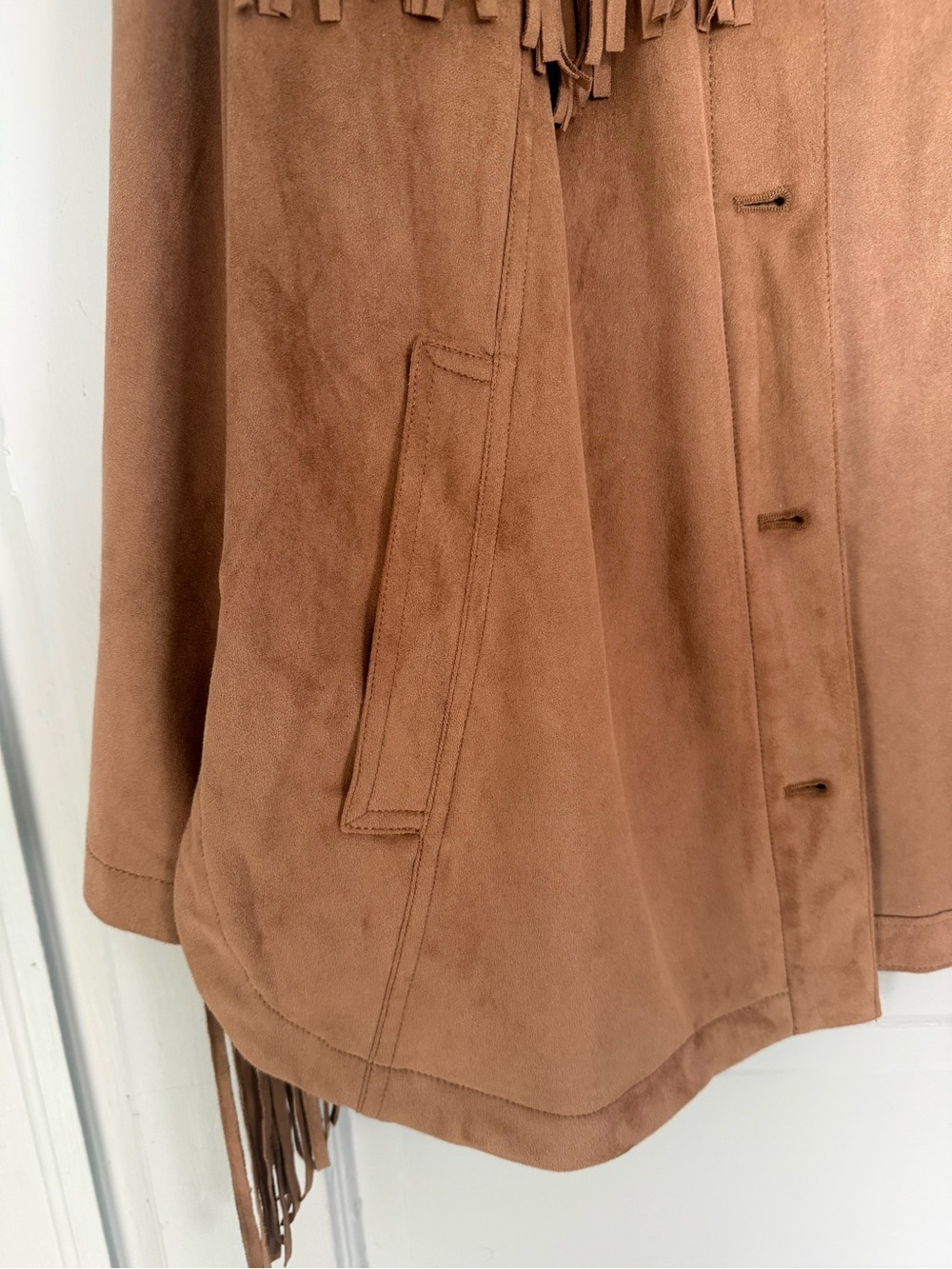 We The Free Fringe Out Vegan Suede Jacket L - Picture 4 of 15